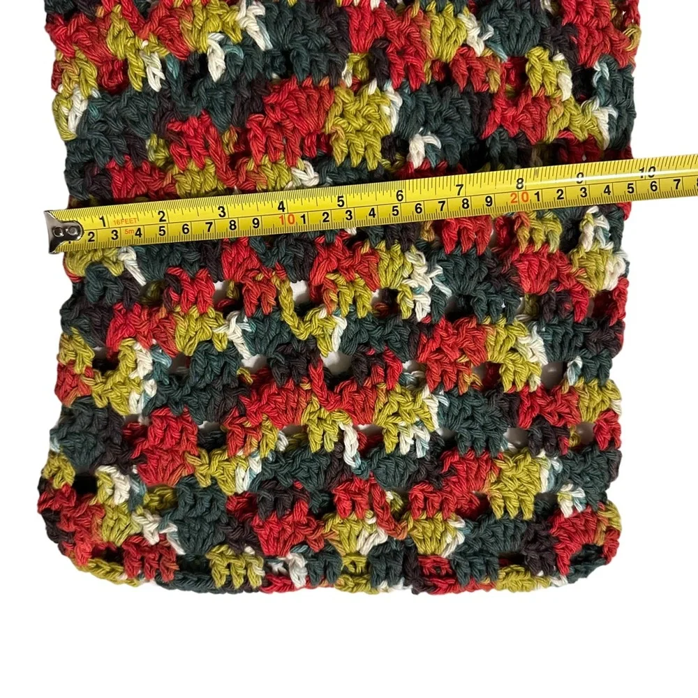 Hand Crochet Green Red‎ Hand Bag Tote Bag